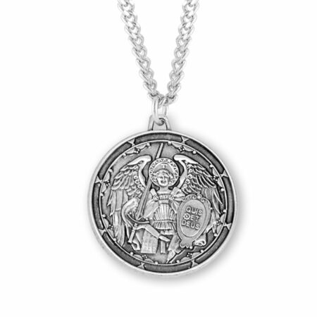 Saint Michael the Archangel Round Sterling Silver Medal