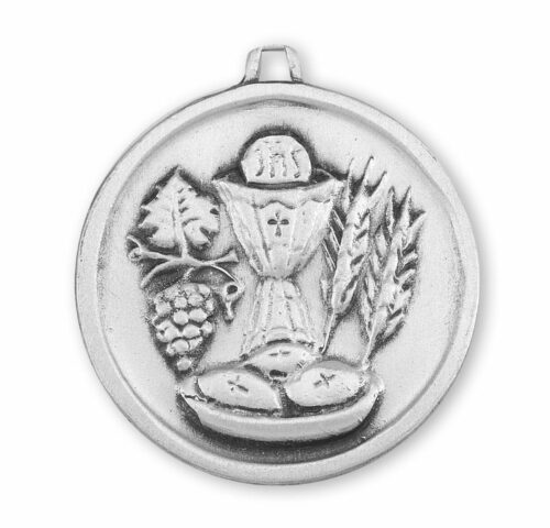 Sterling Silver Round Holy Communion Medal - Image 2
