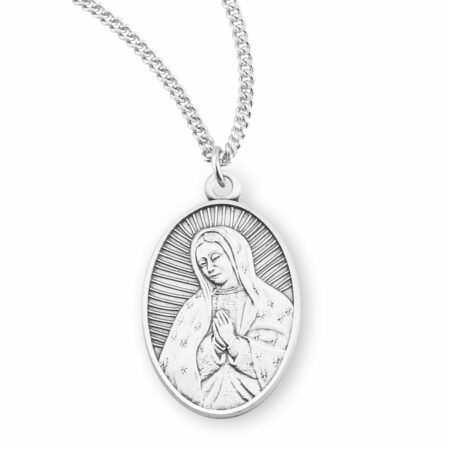 Our Lady of Guadalupe Oval Sterling Silver Medal