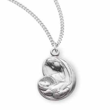 Madonna and Child Sterling Silver Medal