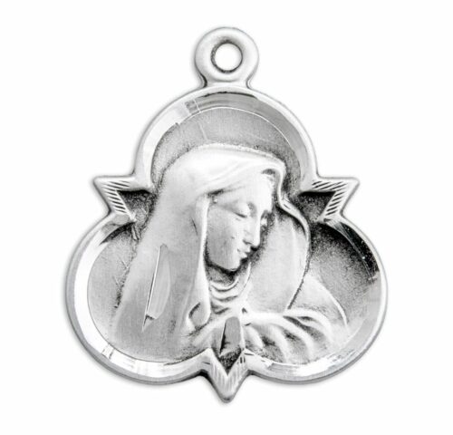 Our Lady of Sorrows Sterling Silver Trinity Symbol Medal - Image 2
