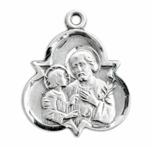 Saint Joseph Sterling Silver Trinity Symbol Medal - Image 2