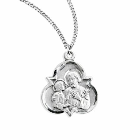 Saint Joseph Sterling Silver Trinity Symbol Medal