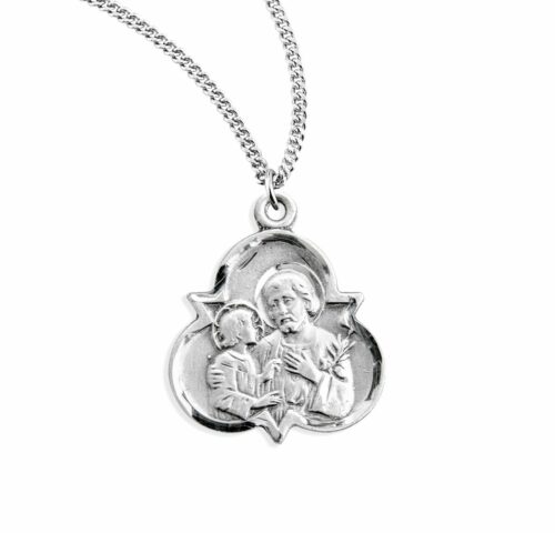 Saint Joseph Sterling Silver Trinity Symbol Medal