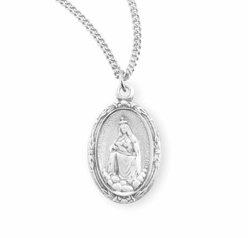 Our Lady of Laleche Oval English Version Sterling Silver Medal