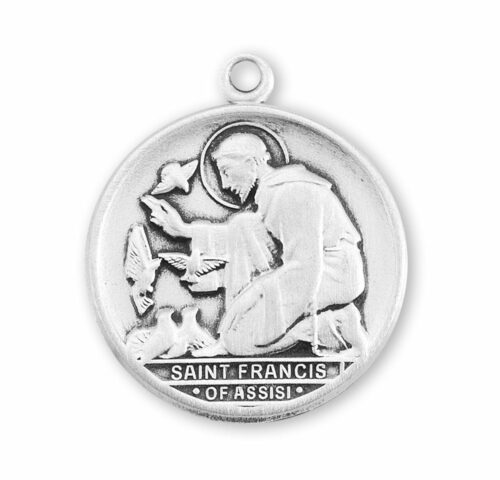 Saint Francis of Assisi Round Sterling Silver Medal - Image 2