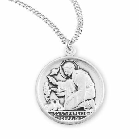 Saint Francis of Assisi Round Sterling Silver Medal