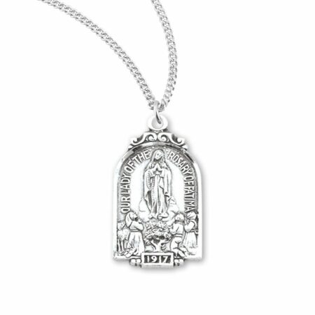 Sterling Silver Our Lady Of Fatima Arch Medal