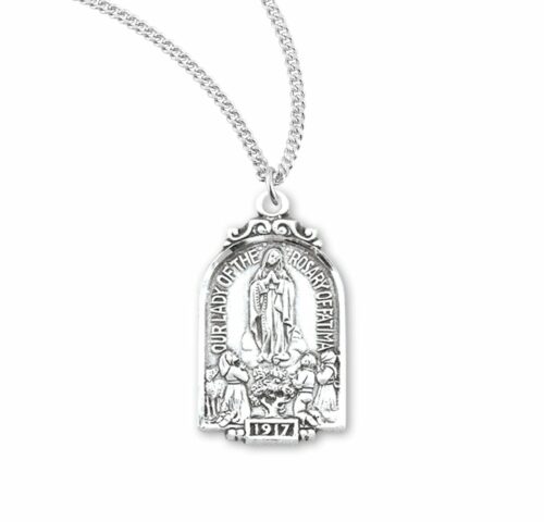 Sterling Silver Our Lady Of Fatima Arch Medal