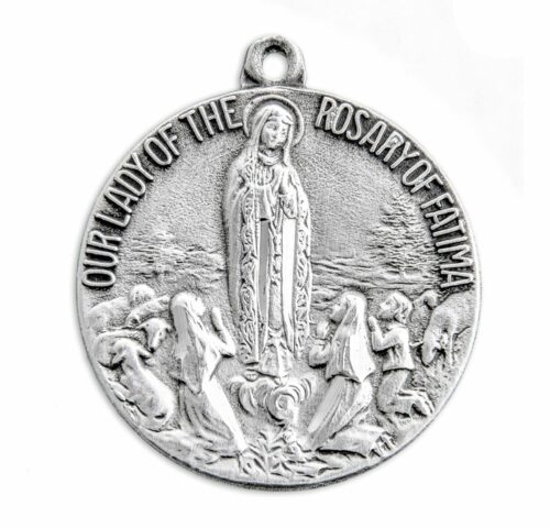 Our Lady of Fatima Round Sterling Silver Medal - Image 2