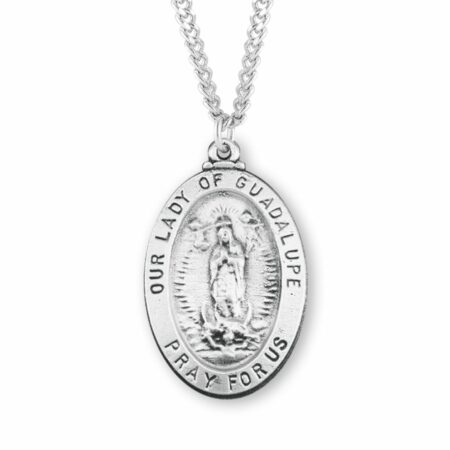 Our Lady of Guadalupe Oval Sterling Silver Medal