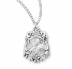 Saint Anthony Floral Bordered Sterling Silver Medal