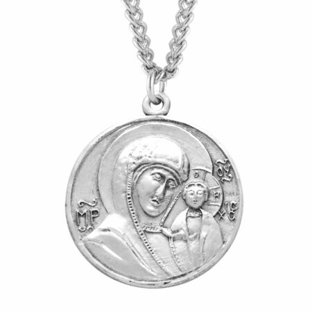 Madonna and Child Round Sterling Silver Medal