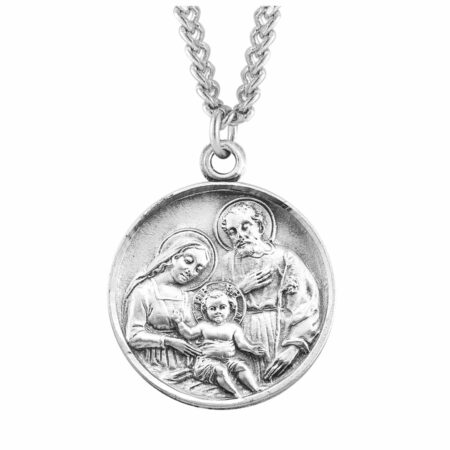 Holy Family Round Sterling Silver Medal