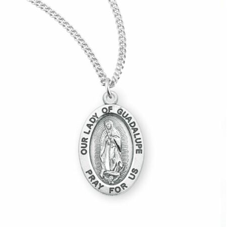 Our Lady of Guadalupe Oval Sterling Silver Medal