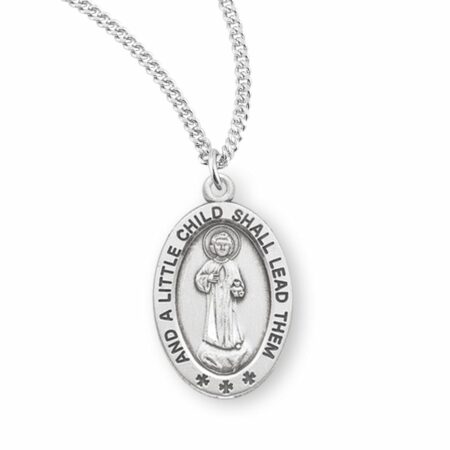 Christ "A Little Child" Oval Sterling Silver Medal