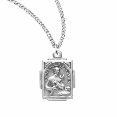 Saint Gerard Square Sterling Silver Medal