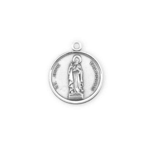 Saint Jude Thaddeus Round Sterling Silver Medal - Image 2