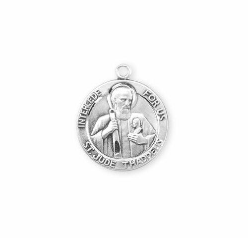 Saint Jude Thaddeus Round Sterling Silver Medal - Image 2
