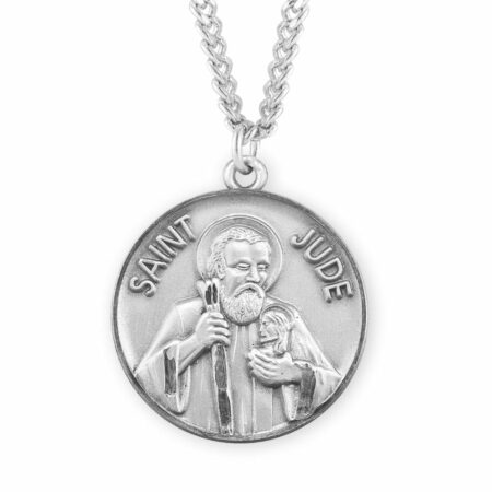 Saint Jude Round Sterling Silver Medal
