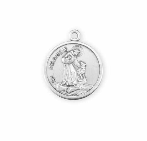 Saint Francis of Assisi Round Sterling Silver Medal - Image 2