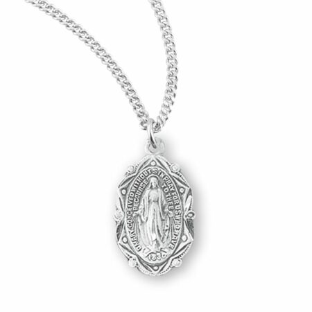 Sterling Silver Oval Miraculous Medal