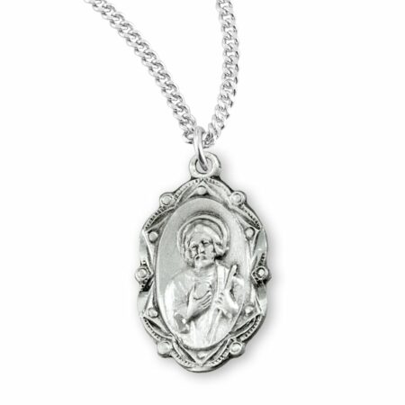Saint Jude Oval Sterling Silver Medal