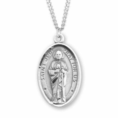 Saint Jude Oval Sterling Silver Medal