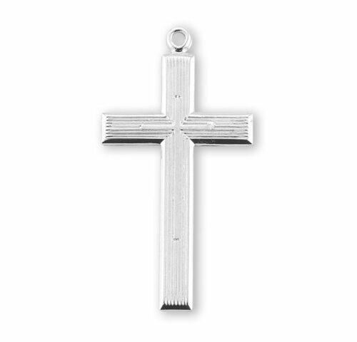Sterling Silver Cross with High Polished Inlayed Cross - Image 2