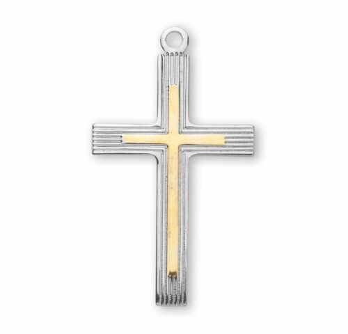 Two-Tone Sterling Silver Cross - Image 2