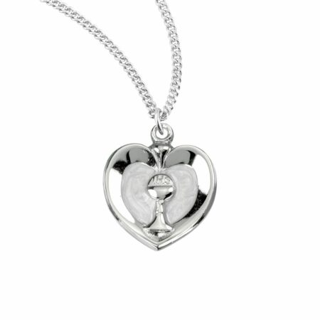 Sterling Silver White Heart with a Chalice