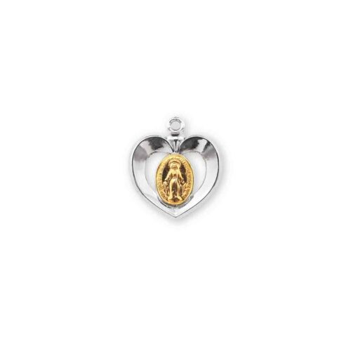 Sterling Silver Oval Two-Tone Miraculous Medal - Image 2