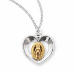 Sterling Silver Oval Two-Tone Miraculous Medal