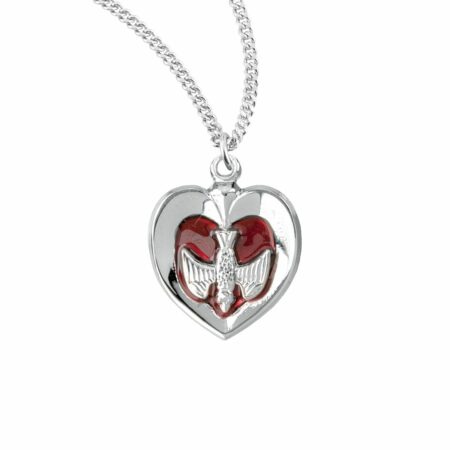 Sterling Silver Heart with Holy Spirit