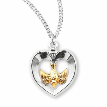 Holy Spirit Two-Tone Sterling Silver Medal