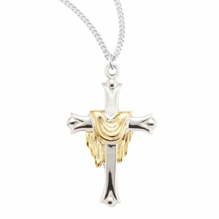 Sterling Silver Cross with a Gold Plated Robe