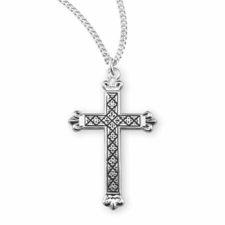 Sterling Silver Black Enameled Cross