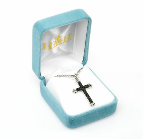 Sterling Silver Black Enameled Cross - Image 3