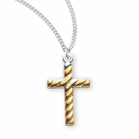 Two Tone Sterling Silver Cross