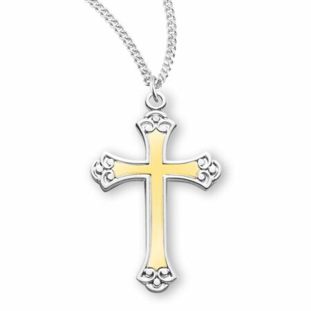 Two Tone Sterling Silver Cross