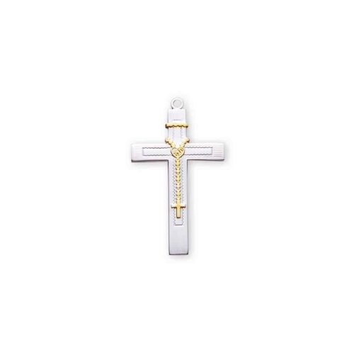 Two Tone Sterling Silver Cross - Image 2