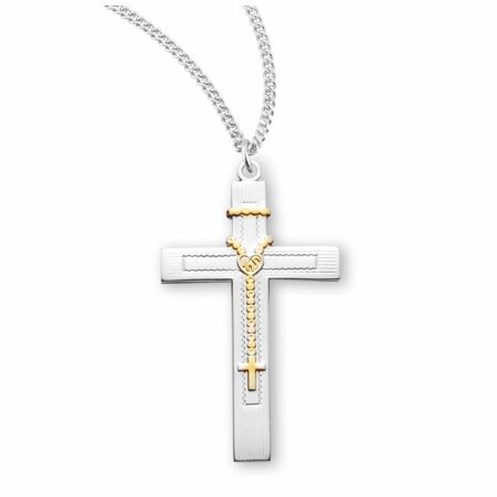 Two Tone Sterling Silver Cross