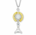Two-tone Sterling Silver Monstrance Pendant