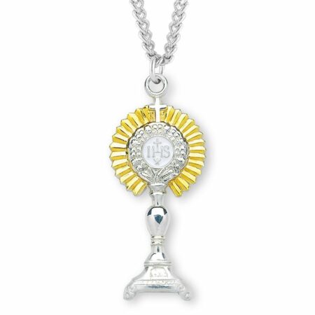 Two-tone Sterling Silver Monstrance Pendant