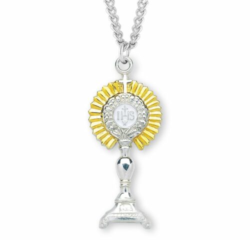 Two-tone Sterling Silver Monstrance Pendant