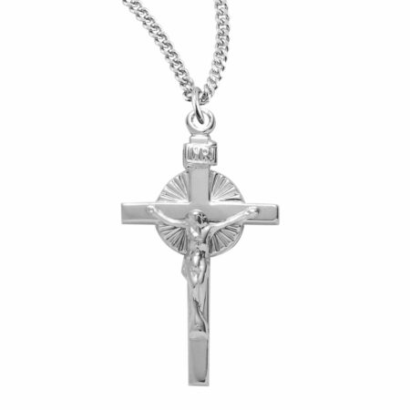 Sunburst Sterling Silver Crucifix