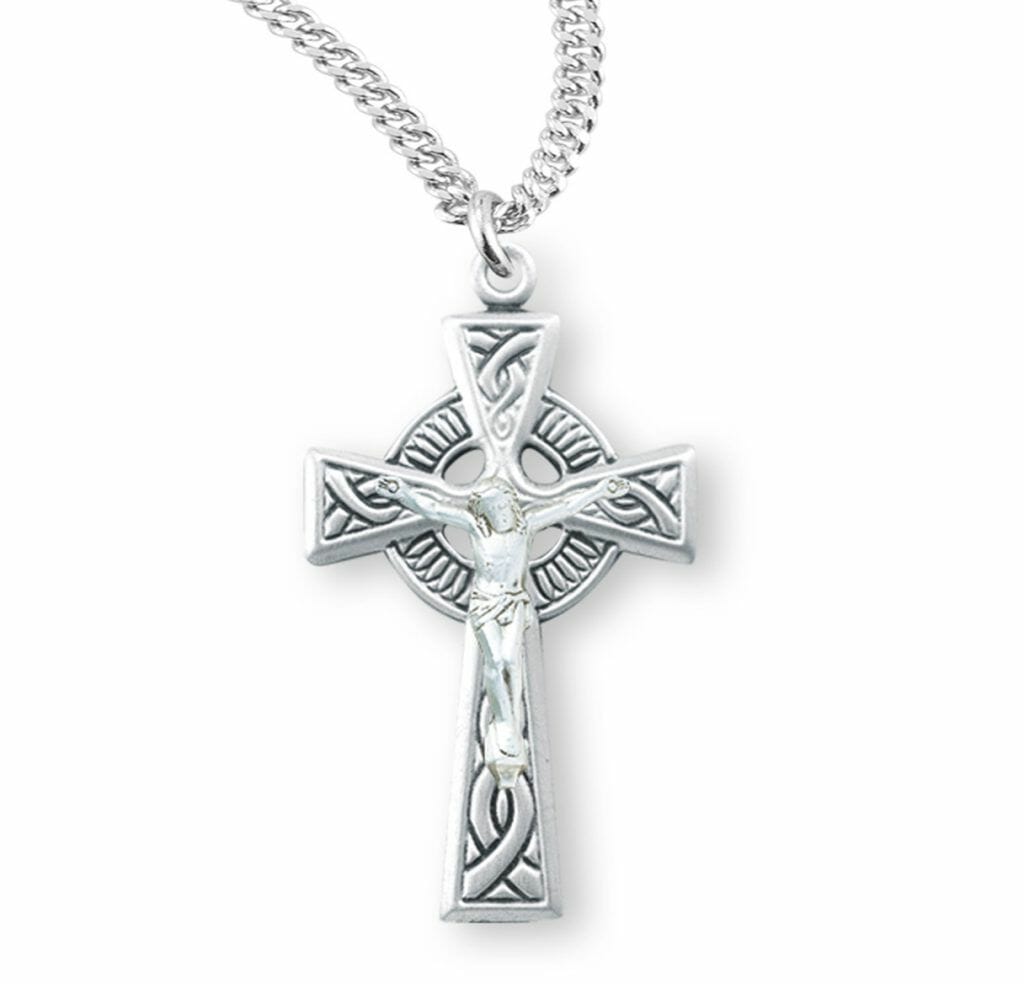 Sterling Silver Irish Celtic Crucifix Pendant - Buy Religious Catholic ...