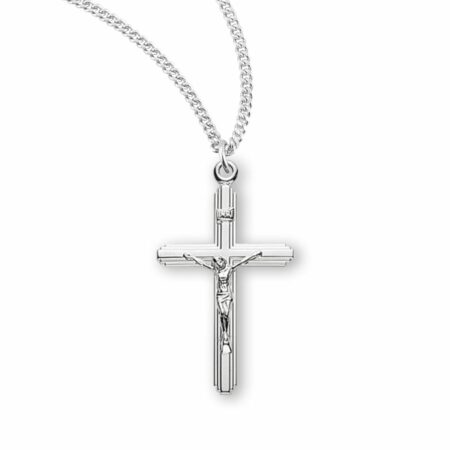Stream Lined Sterling Silver Crucifix