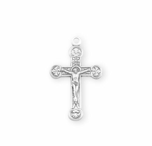 Floret Tipped Sterling Silver Crucifix - Image 2