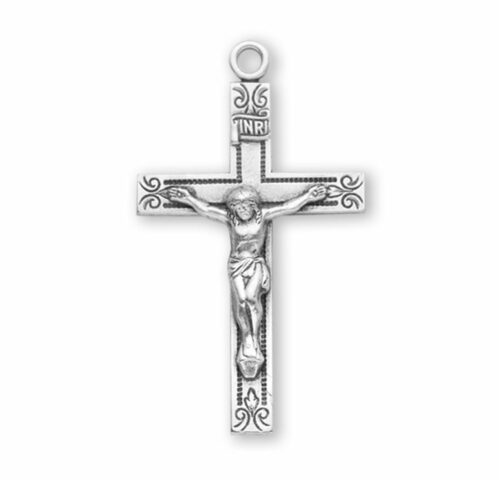 Swirl Design Sterling Silver Crucifix - Image 2